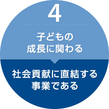 子どもの成長に関わる│社会貢献に直結する事業である
