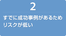 すでに成功事例があるためリスクが低い